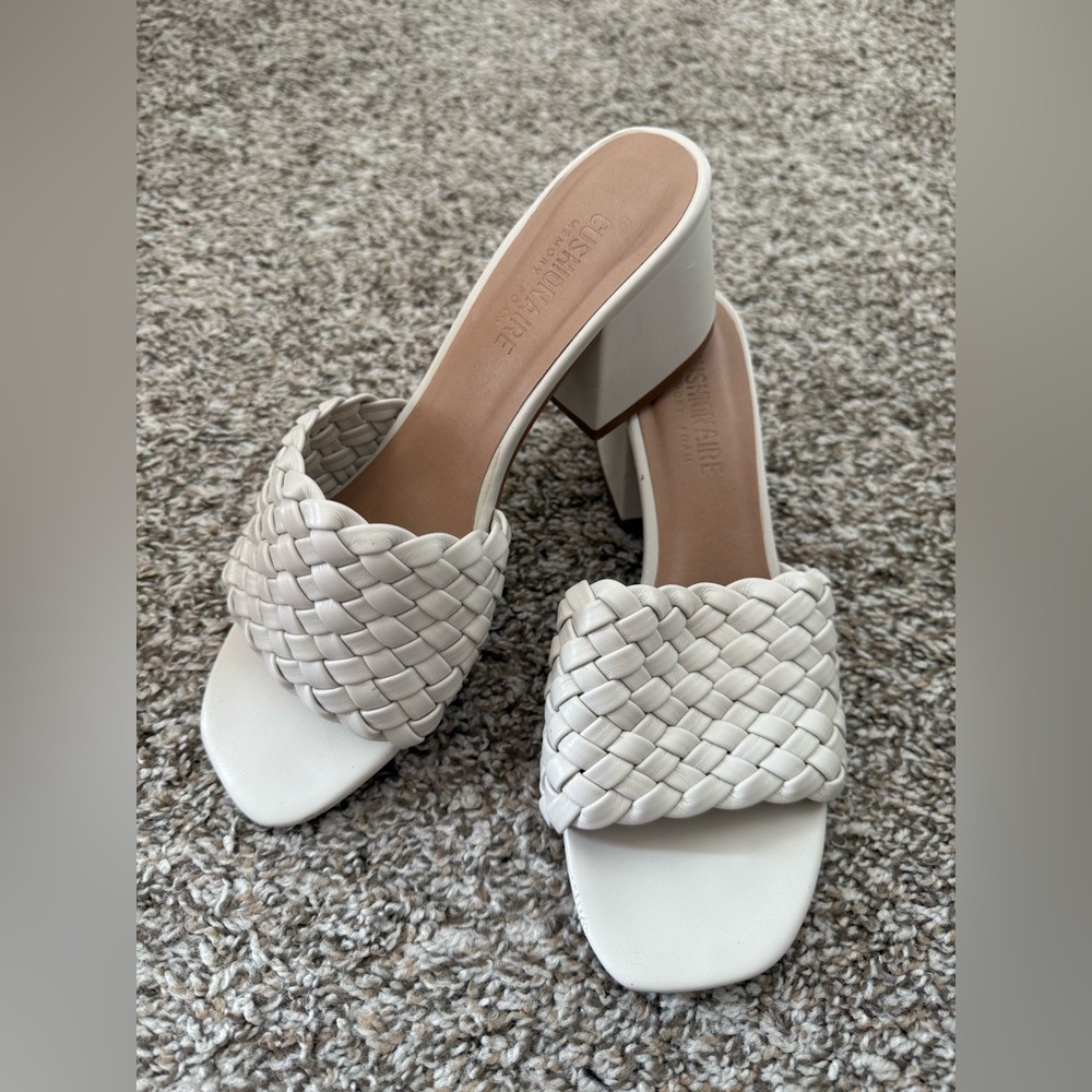 White Braided Mules